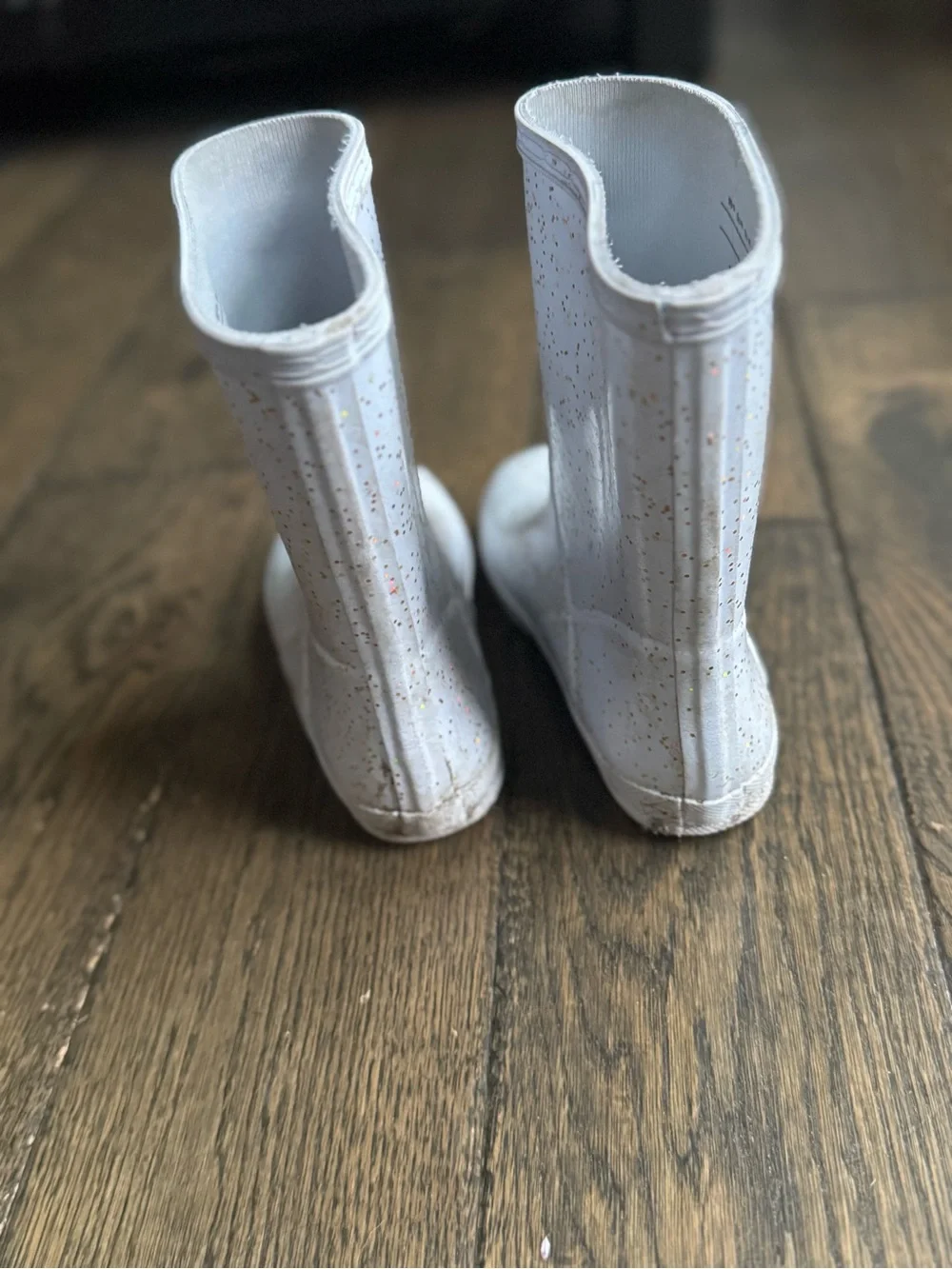 Hunter Kids White Glitter Rain Boots